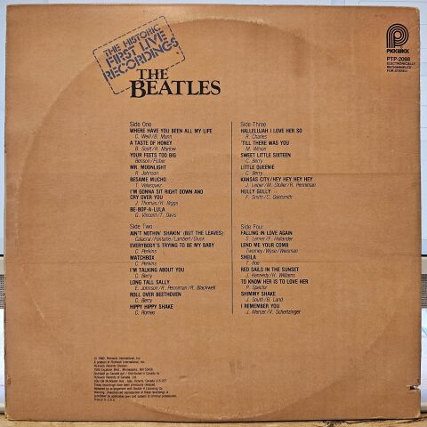 The Beatles – The Historic First Live Recordings LP PLAK