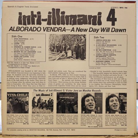 Inti-Illimani – Inti-Illimani 4 - Alborada Vendra LP PLAK