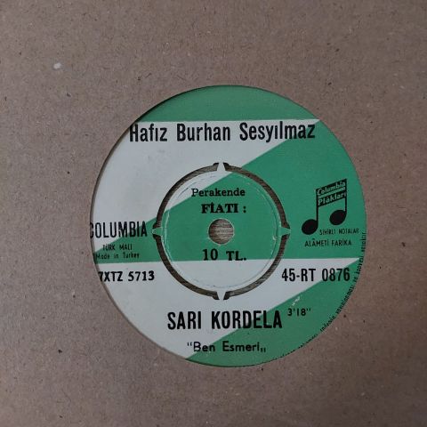 Hafız Burhan Sesyılmaz – Sarı Kordela / Şendim Ne Gamım Vardı 45LİK PLAK