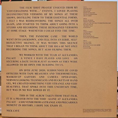 Nick Cave – Idiot Prayer (Nick Cave Alone At Alexandra Palace) LP PLAK