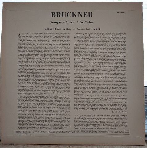 Anton Bruckner - Carl Schuricht, Residentie Orkest Den Haag* – Symphonie Nr. 7 In E-Dur LP PLAK
