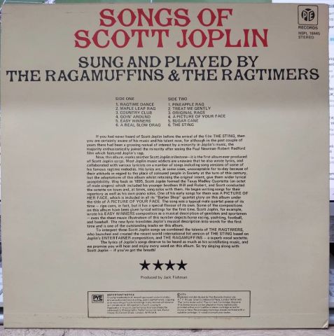 The Ragamuffins, The Ragtimers – The Songs Of Scott Joplin LP PLAK