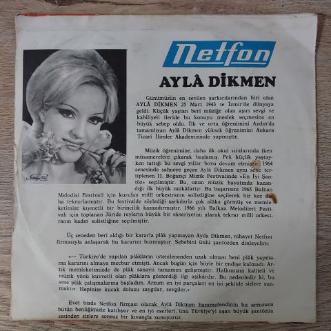 Ayla Dikmen – Sensiz Yaşamam / Nereye 45LİK PLAK
