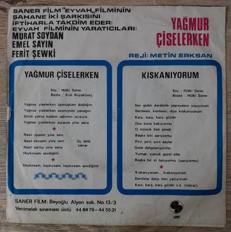 İNCİ ÇAYIRLI - YAĞMUR KARA KARA GÖZLER 45LİK PLAK