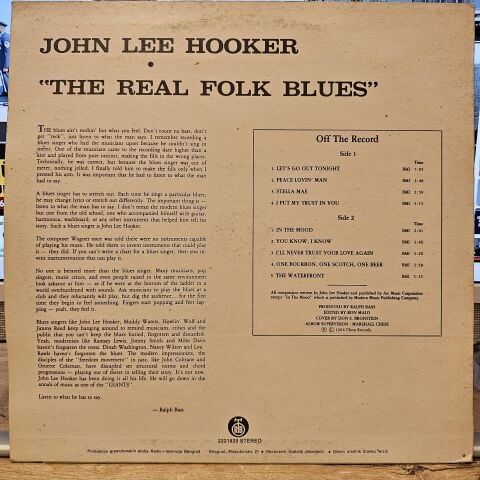 John Lee Hooker – The Real Folk Blues LP PLAK