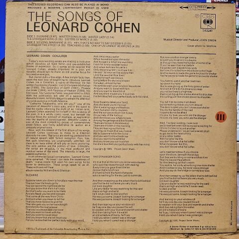 Leonard Cohen – Songs Of Leonard Cohen LP PLAK