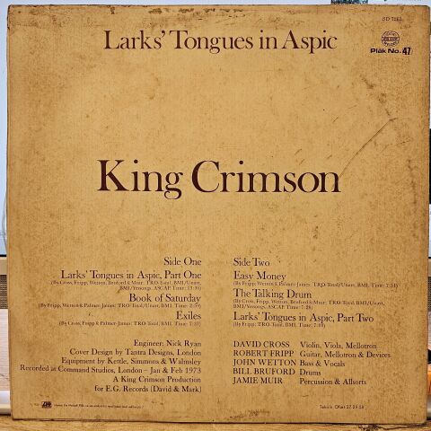 King Crimson – Larks' Tongues In Aspic LP PLAK