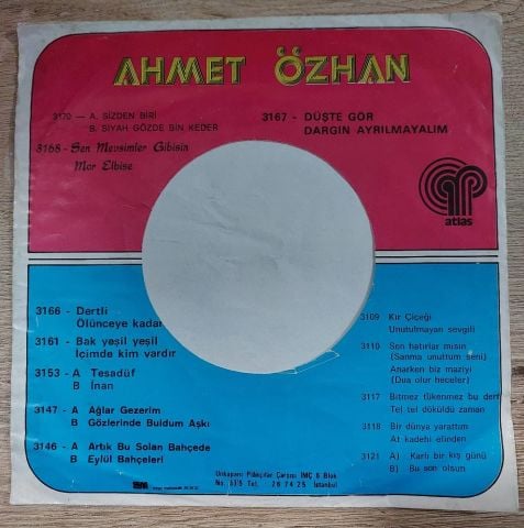 Ahmet Özhan – Bak Yeşil Yeşil / İçimde Kim Vardır Bir Bilebilsen 45LİK PLAK