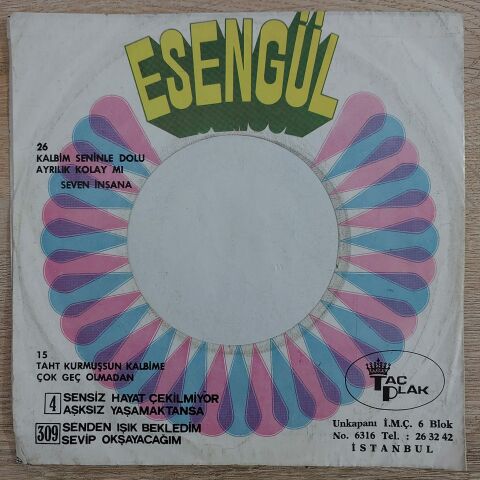 Esengül – Çok Geç Olmadan / Taht Kurmuşsun Kalbime 45LİK PLAK