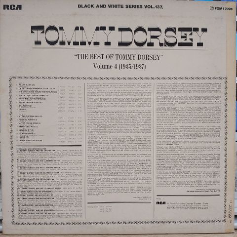 Tommy Dorsey – The Best Of Tommy Dorsey Volume 4 (1935/1937) LP LAK