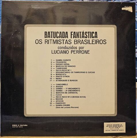 Os Ritmistas Brasileiros Conduzidos Por Luciano Perrone – Batucada Fantástica LP PLAK