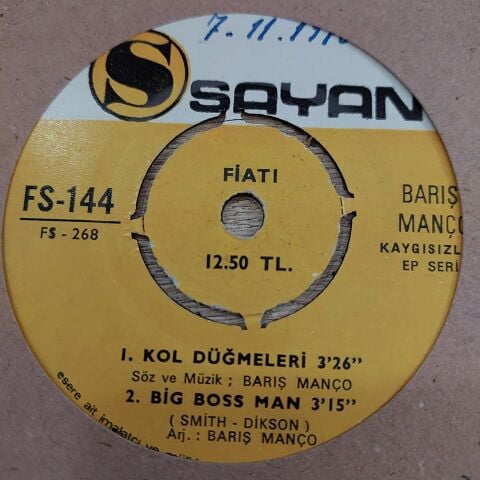 BARIŞ MANÇO - SEHER VAKTİ 4 ŞARKILIK 45LİK PLAK