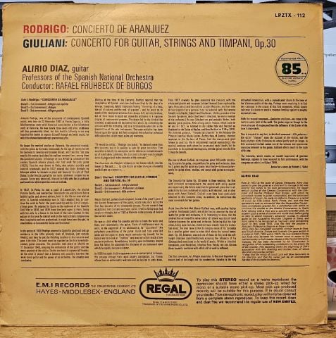Rodrigo / Alirio Diaz – Concierto De Aranjuez LP PLAK