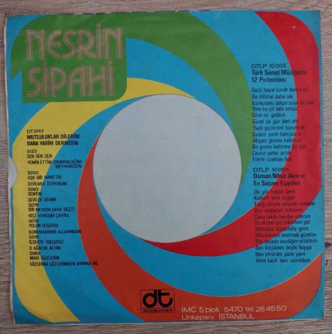 Nesrin Sipahi – Mutluluklar Dilerim / Bana Yarim Dermisin 45LİK PLAK