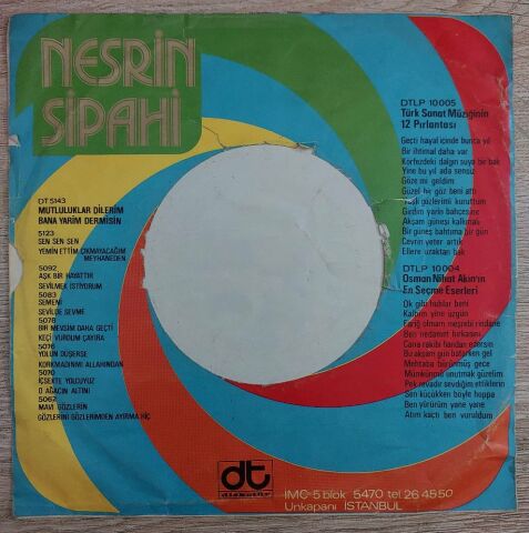 Nesrin Sipahi – Yemin Ettim Çıkmayacağım Meyhaneden / Sen Sen Sen 45LİK PLAK