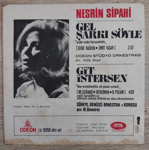 Nesrin Sipahi – Gel Şarkı Söyle / Git İstersen 45LİK PLAK