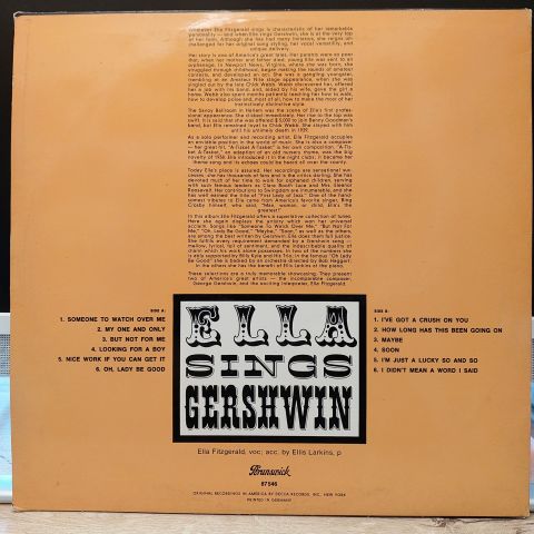 Ella Fitzgerald – Ella Sings Gershwin LP PLAK