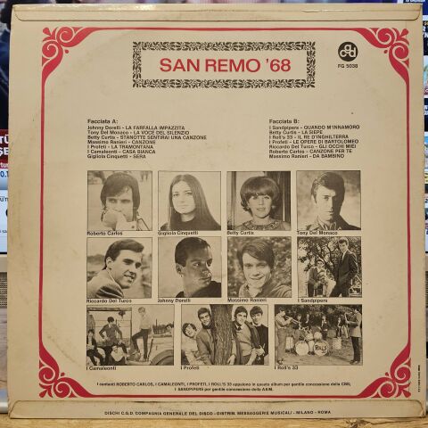 Various – San Remo '68 LP PLAK