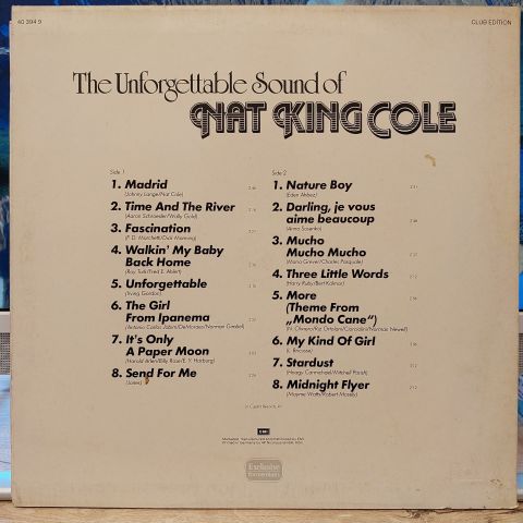 Nat King Cole – The Unforgettable Sound Of Nat King Cole LP PLAK
