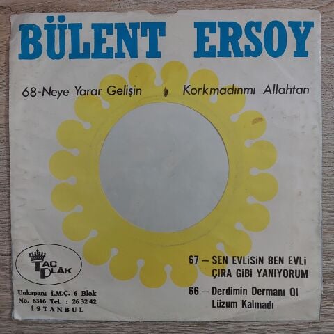 Bülent Ersoy – Neye Yarar Gelişin / Korkmadın Mı Allahtan 45LİK PLAK