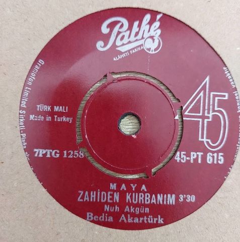 Bedia Akartürk – Zahidem Kurbanım / Yenile Bir Civan Sevdim 45LİK PLAK