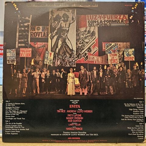 Andrew Lloyd Webber And Tim Rice – Evita: Premiere American Recording LP PLAK