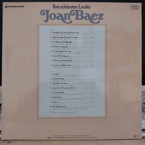Joan Baez – Ihre Schönsten Lieder LP PLAK