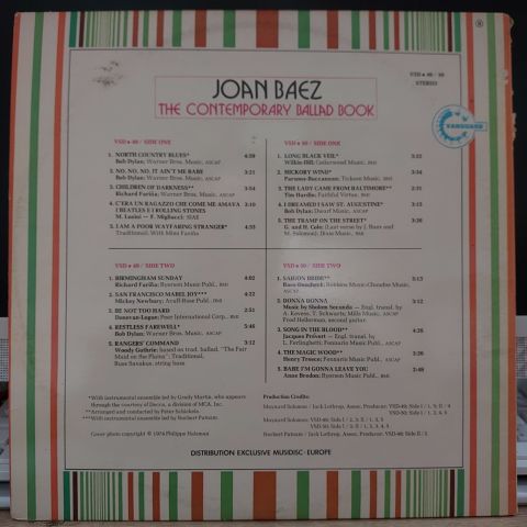 Joan Baez – The Contemporary Ballad Book LP PLAK