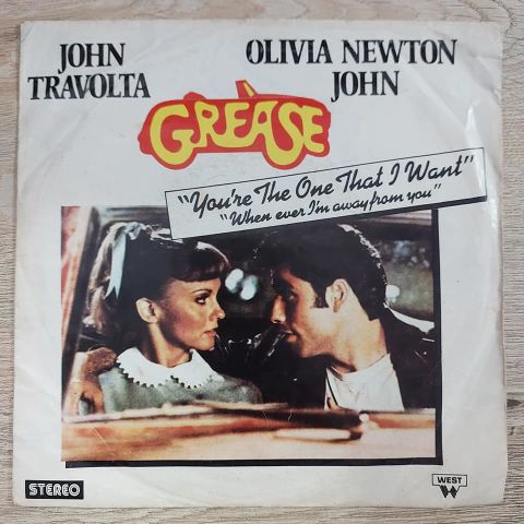 John Travolta & Olivia Newton-GREASE 45LİK PLAK