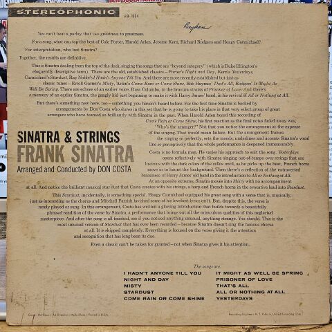 Frank Sinatra – Sinatra & Strings LP PLAK