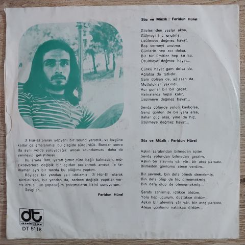 Feridun Hürel – Bir Sevmek Bin Defa Ölmek Demekmiş 45LİK PLAK
