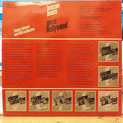 Henry Jerome And His Orchestra – Brazen Brass Goes Hollywood LP PLAK