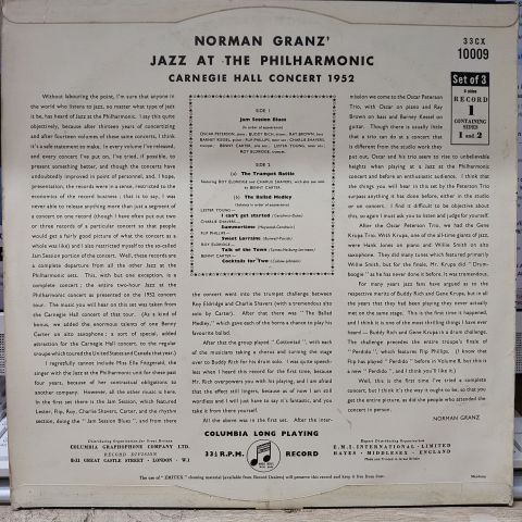 Jazz At The Philharmonic – Carnegie Hall Concert LP PLAK