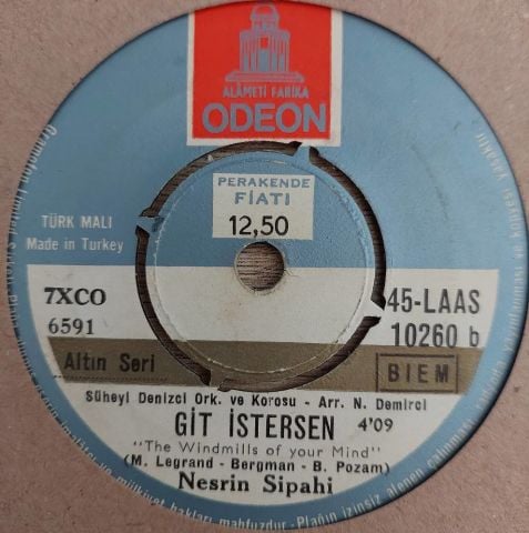 Nesrin Sipahi – Gel Şarkı Söyle / Git İstersen 45LİK PLAK