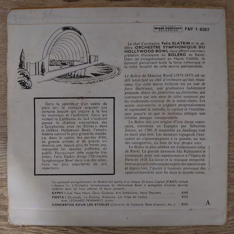 The Hollywood Bowl Symphony Orchestra, Ravel – Bolero 45LİK PLAK
