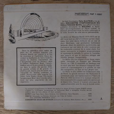 The Hollywood Bowl Symphony Orchestra, Ravel – Bolero 45LİK PLAK