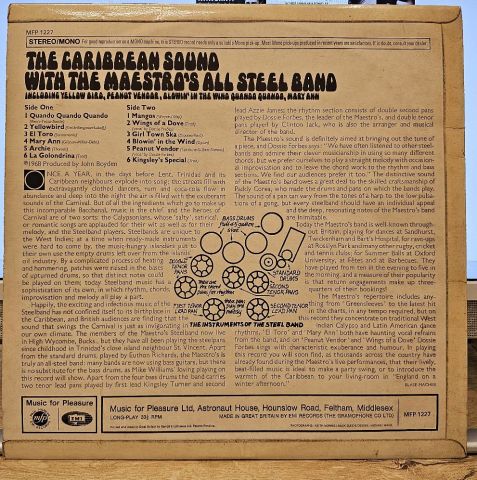The Maestro's All Steel Band – The Caribbean Sound LP PLAK