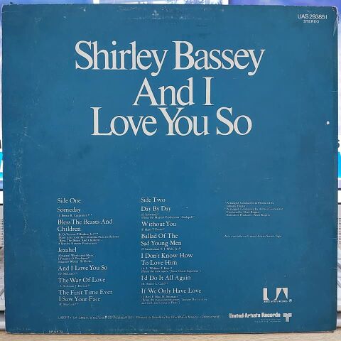 Shirley Bassey – And I Love You So LP PLAK