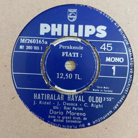 Dario Moreno – Hatıralar Hayal Oldu / Olam Boyun Kurbanı 45LİK PLAK