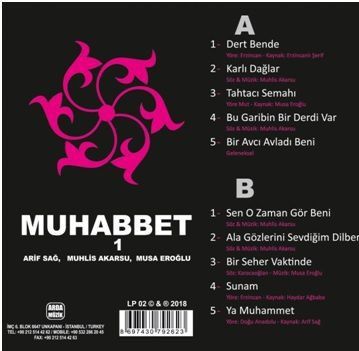 Arif Sağ, Musa Eroğlu, Muhlis Akarsu - MUHABBET 1 LP PLAK