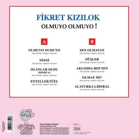﻿Fikret Kızılok - Olmuyo Olmuyo LP PLAK
