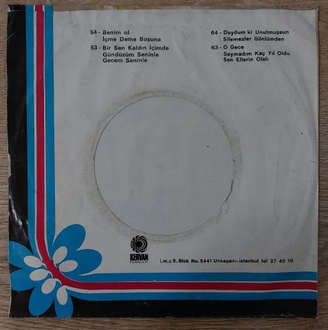 Muazzez Abacı – Bir Sen Kaldın İçimde / Gündüzüm Seninle Gecem Seninle 45LİK PLAK...