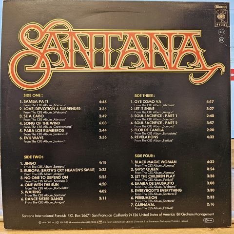 Santana – 25 Hits (The Sound Of Santana - 25 Santana Greats) LP PLAK