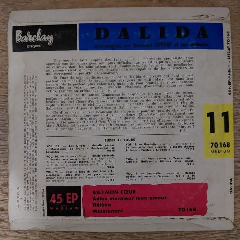 Dalida Accompagnée Par Raymond 45LİK PLAK