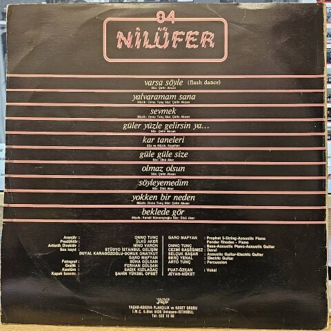 Nilüfer – Nilüfer '84 LP PLAK