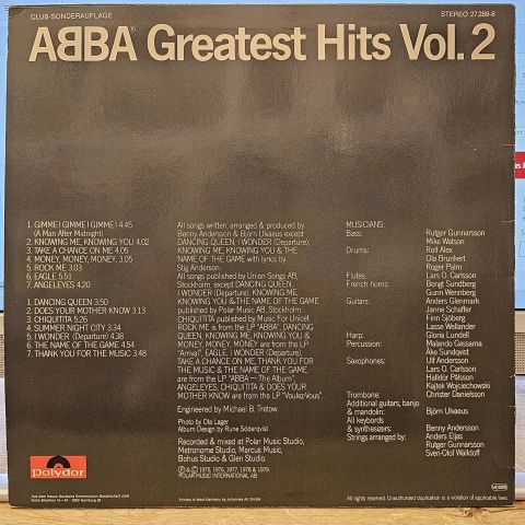 ABBA – Greatest Hits Vol. 2 LP PLAK