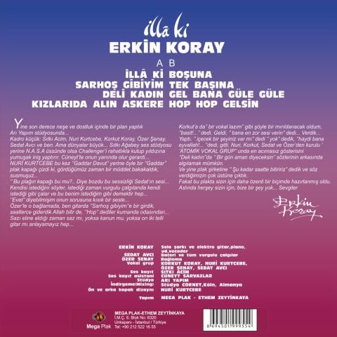 Erkin Koray – İllâ Ki (RENKLİ ORANGE) PLAK LP PLAK