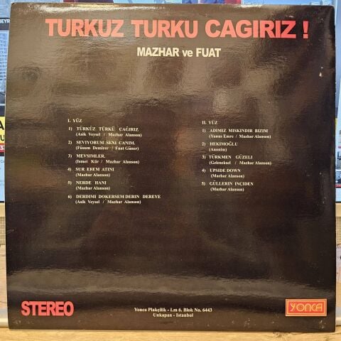 Mazhar Ve Fuat – Türküz Türkü Cagırız! LP PLAK