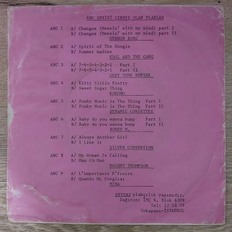 BONEY M - BABY DO YOU WANNA BUMP 45LİK PLAK