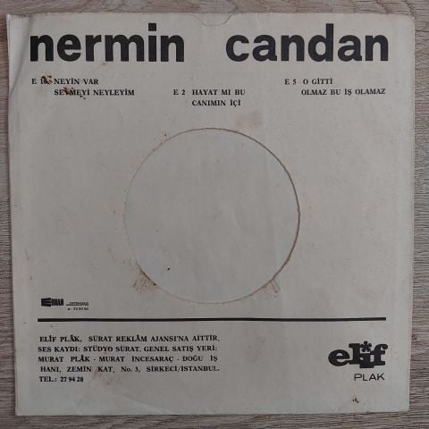 Nermin Candan – Canımın İçi / Hayat Mı Bu 45LİK PLAK